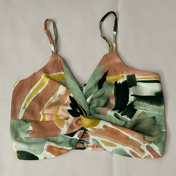 Pink Green and Yellow Abstract Brushstrokes Top and Shorts Set, L - Picture 2 of 7